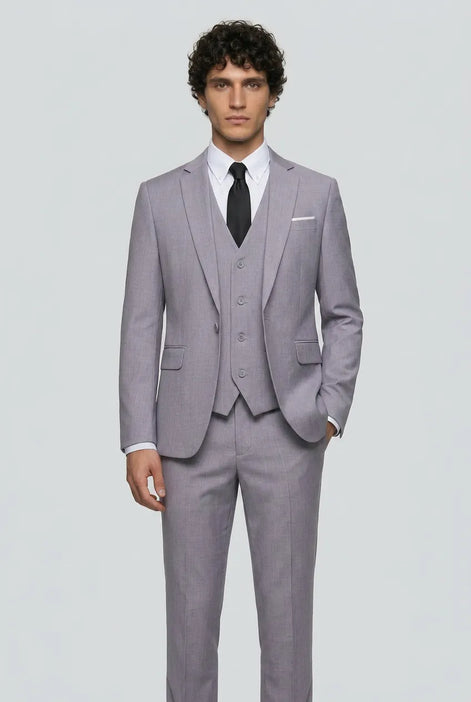 Slate Citadel - Light Grey Essential 3-Piece Suit