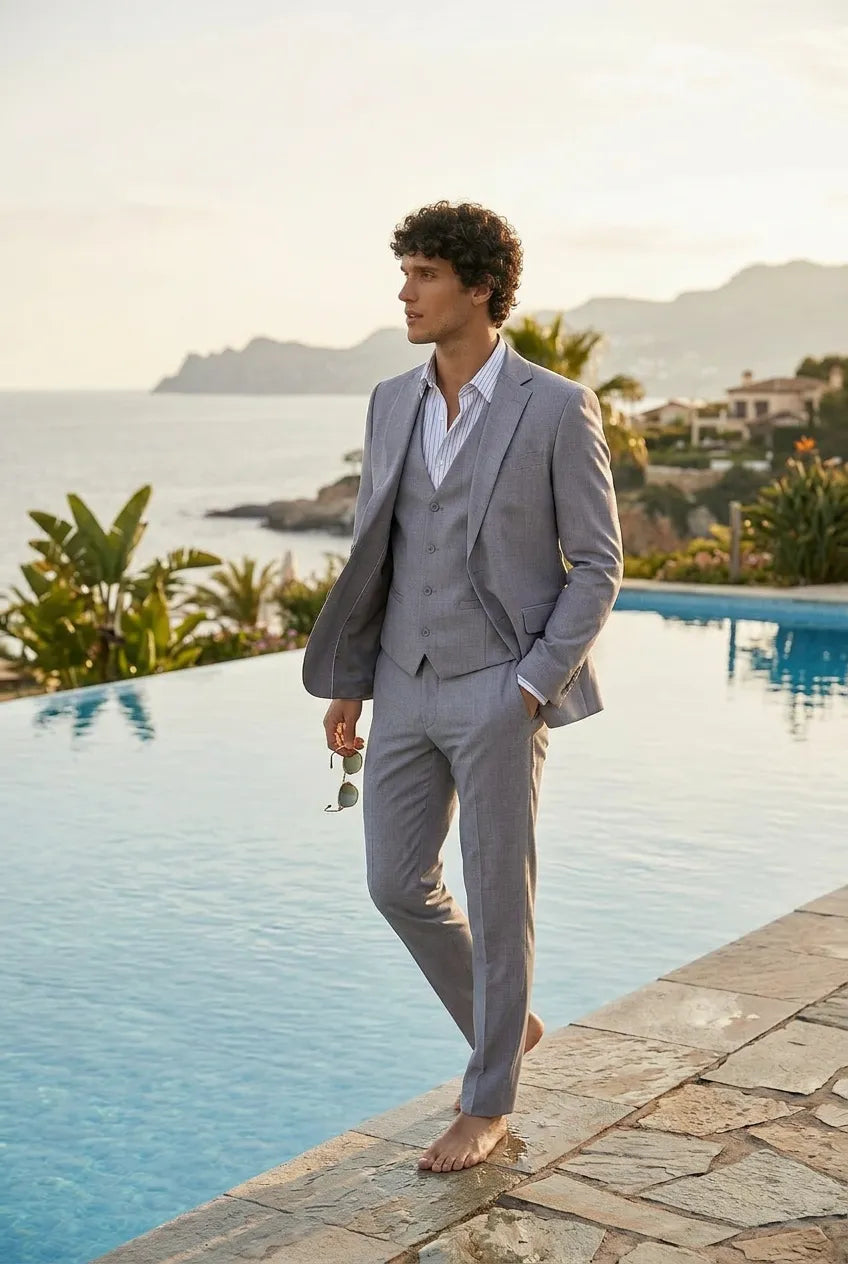 Slate Citadel - Light Grey Essential 3-Piece Suit