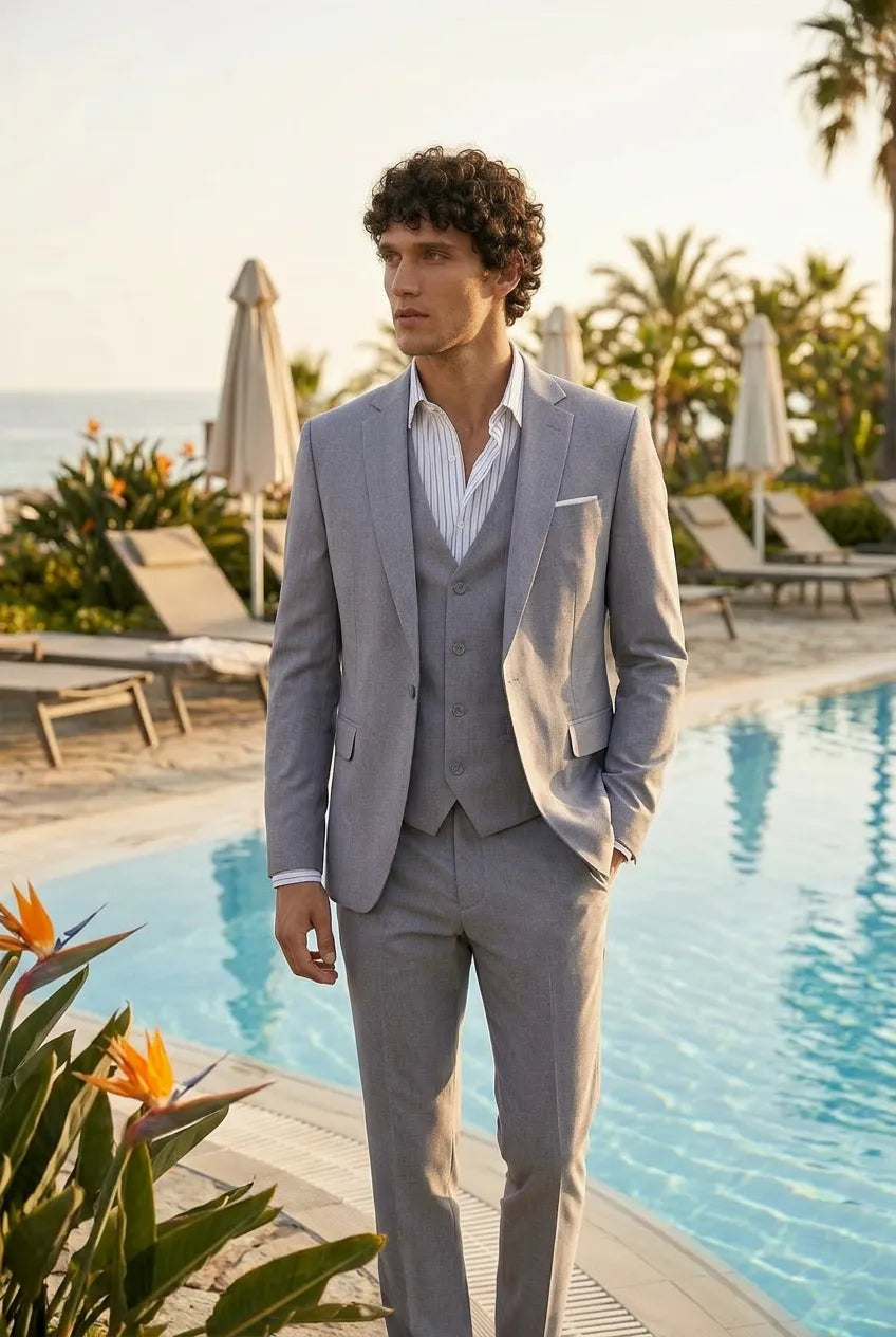Slate Citadel - Light Grey Essential 3-Piece Suit