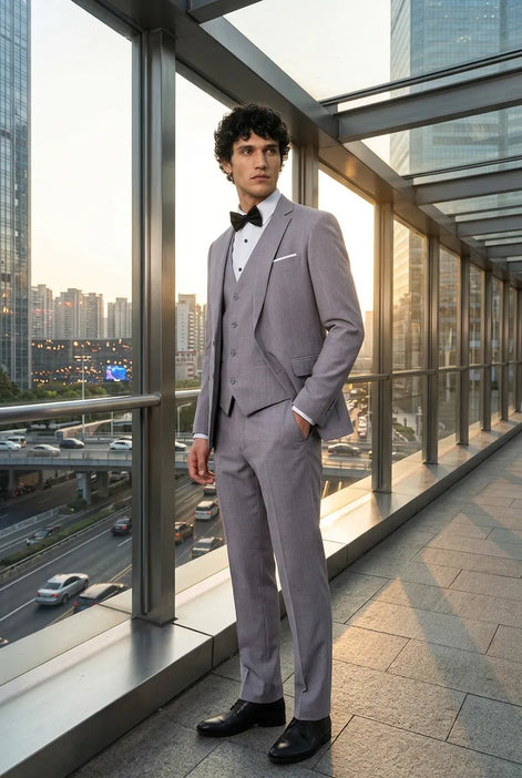 Slate Citadel - Light Grey Essential 3-Piece Suit