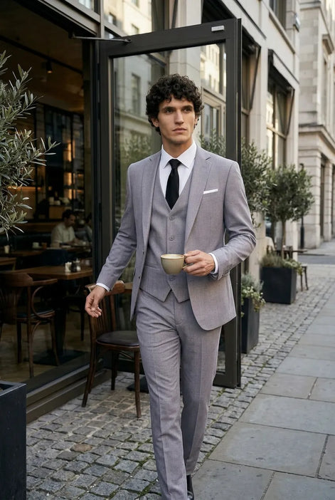 Slate Citadel - Light Grey Essential 3-Piece Suit