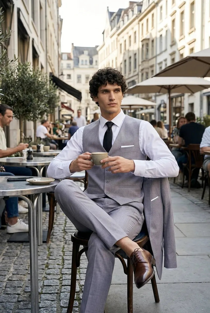 Slate Citadel - Light Grey Essential 3-Piece Suit