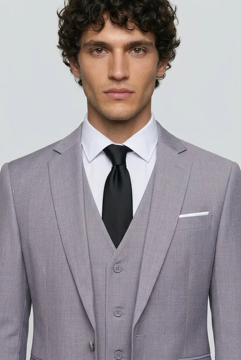 Slate Citadel - Light Grey Essential 3-Piece Suit