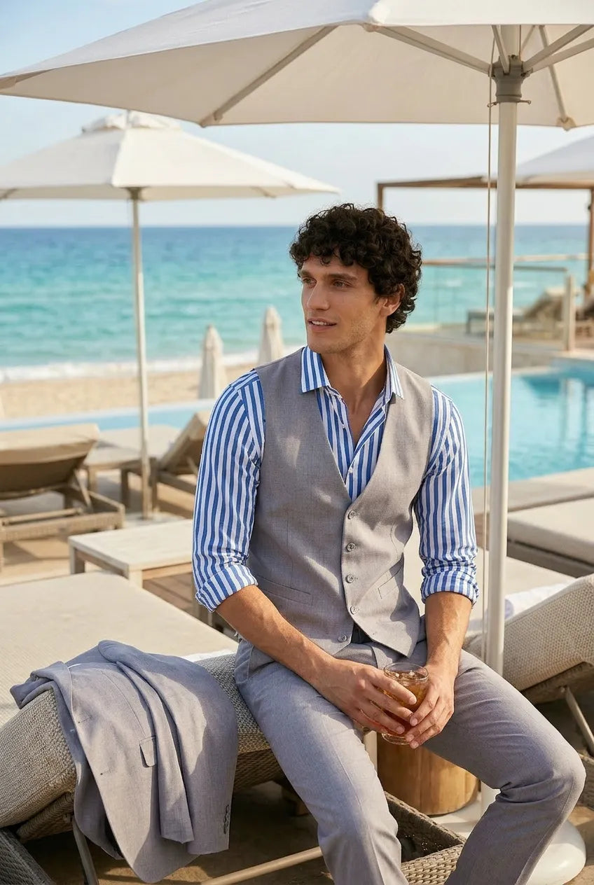 Slate Citadel - Light Grey Essential 3-Piece Suit