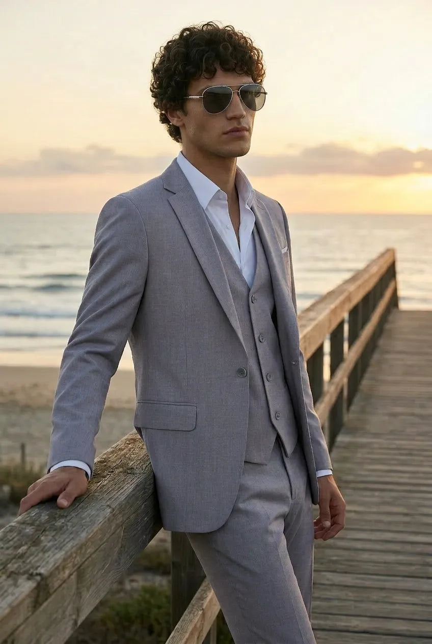 Slate Citadel - Light Grey Essential 3-Piece Suit