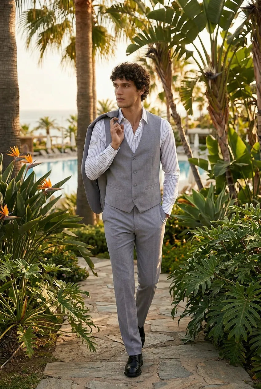 Slate Citadel - Light Grey Essential 3-Piece Suit