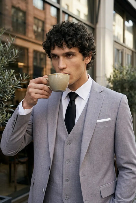 Slate Citadel - Light Grey Essential 3-Piece Suit