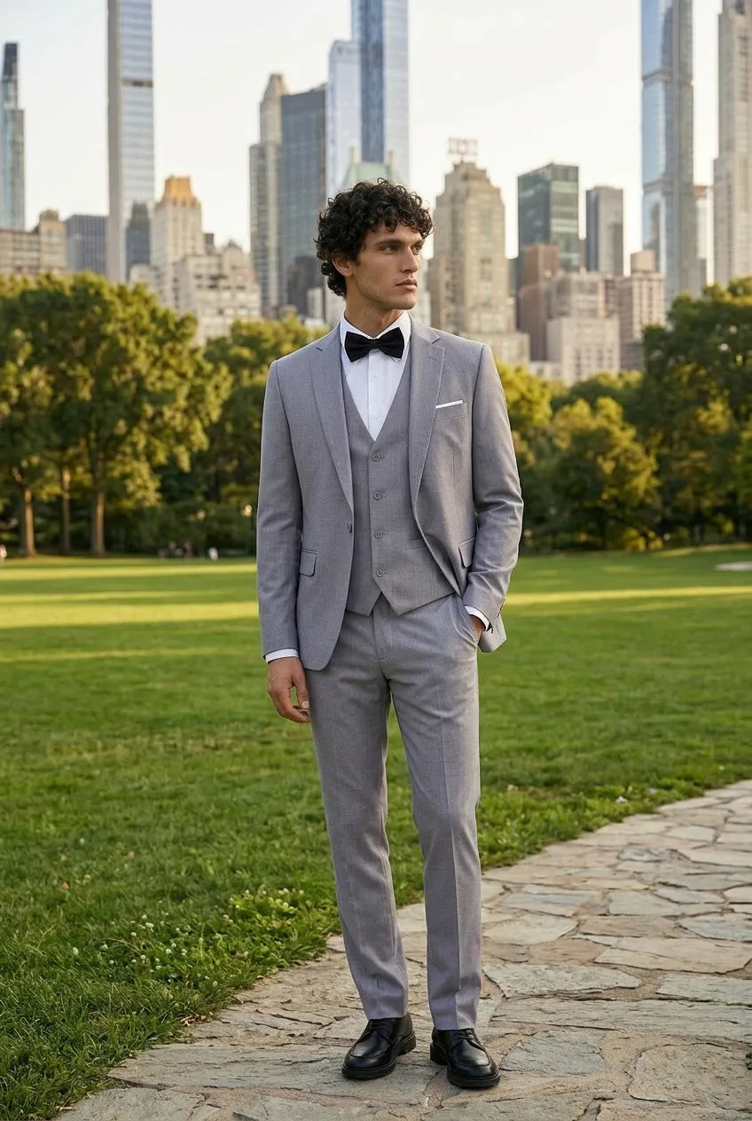 Slate Citadel - Light Grey Essential 3-Piece Suit