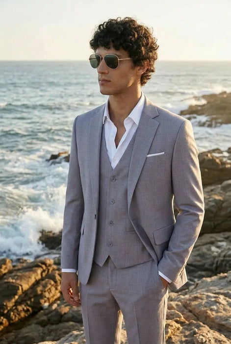 Slate Citadel - Light Grey Essential 3-Piece Suit