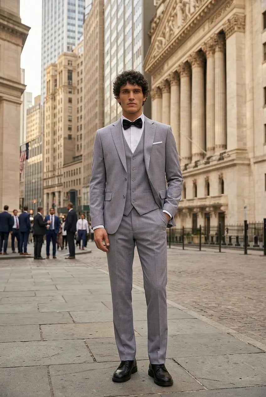 Slate Citadel - Light Grey Essential 3-Piece Suit