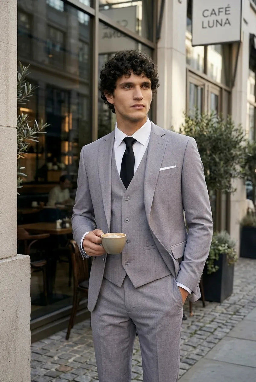 Slate Citadel - Light Grey Essential 3-Piece Suit