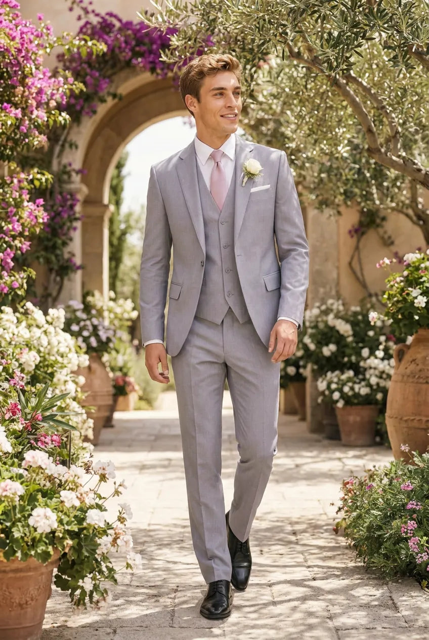 Slate Citadel - Light Grey Essential 3-Piece Suit