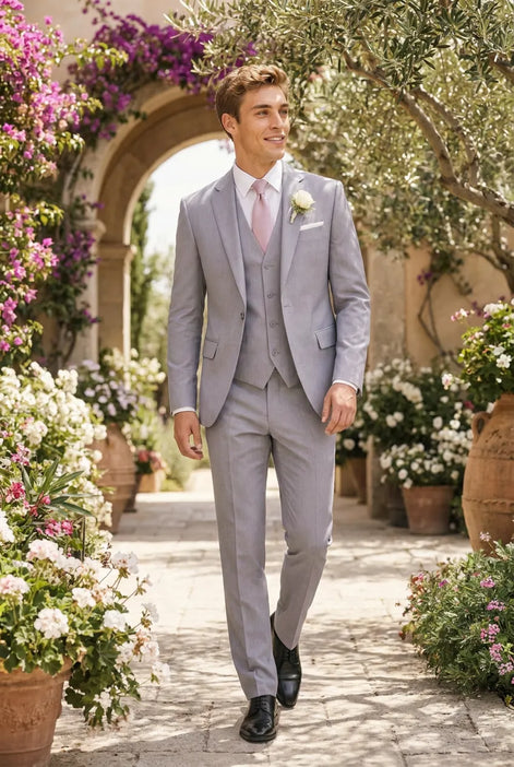 Slate Citadel - Light Grey Essential 3-Piece Suit