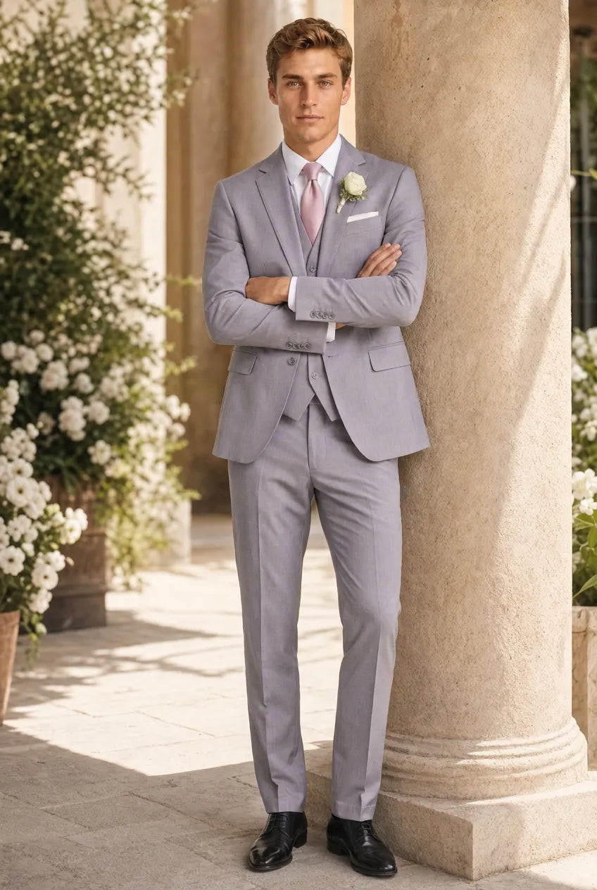 Slate Citadel - Light Grey Essential 3-Piece Suit