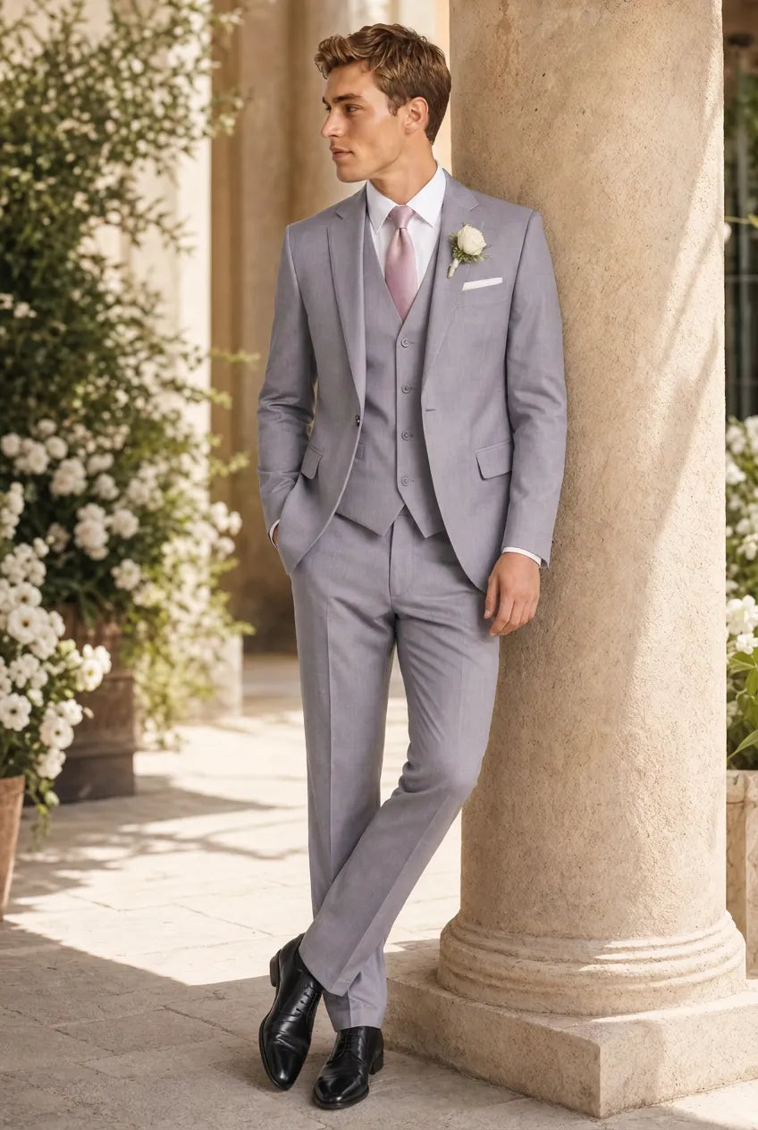 Slate Citadel - Light Grey Essential 3-Piece Suit