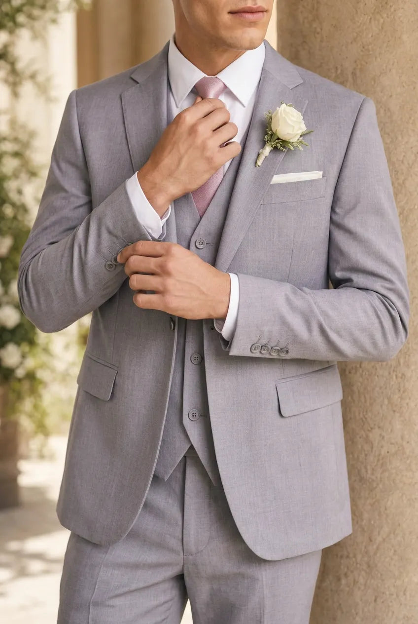 Slate Citadel - Light Grey Essential 3-Piece Suit
