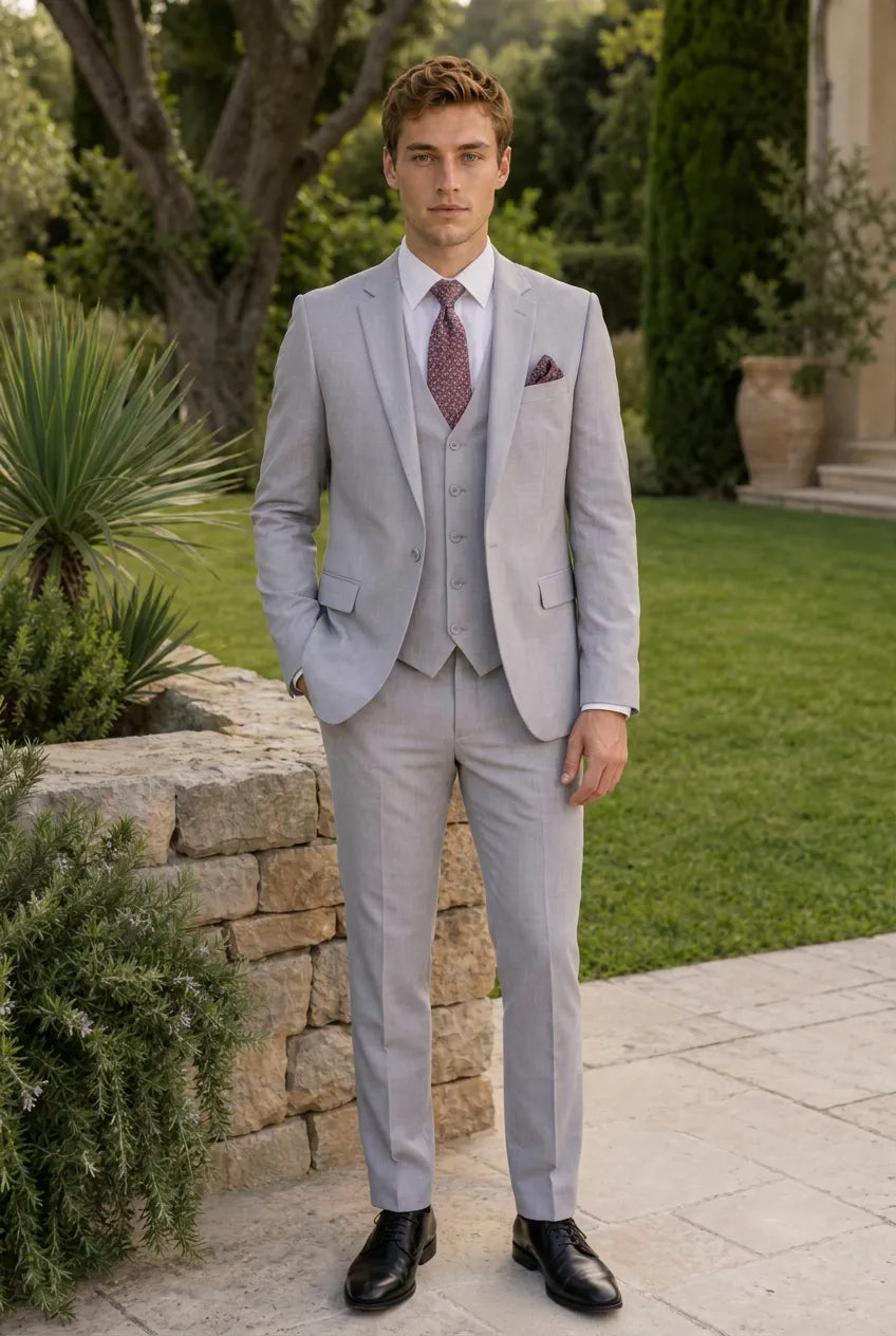 Slate Citadel - Light Grey Essential 3-Piece Suit