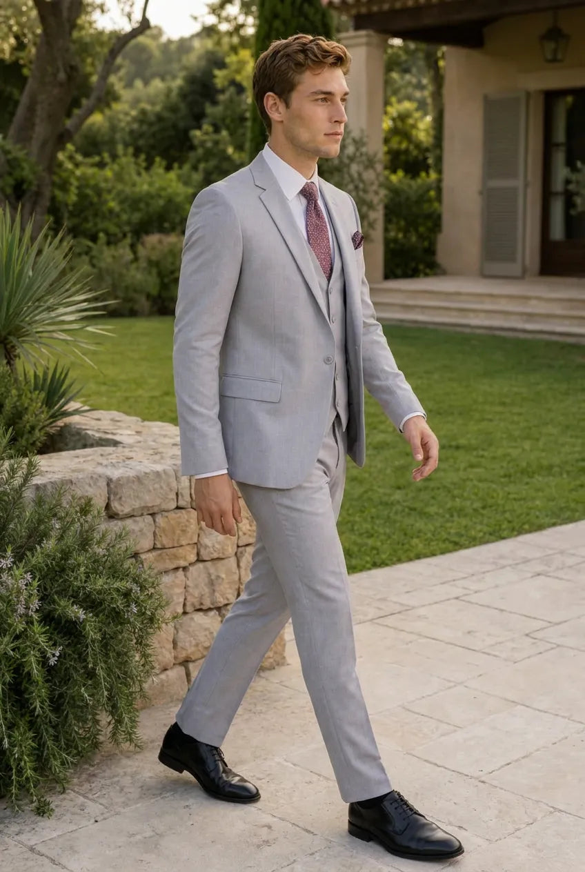 Slate Citadel - Light Grey Essential 3-Piece Suit
