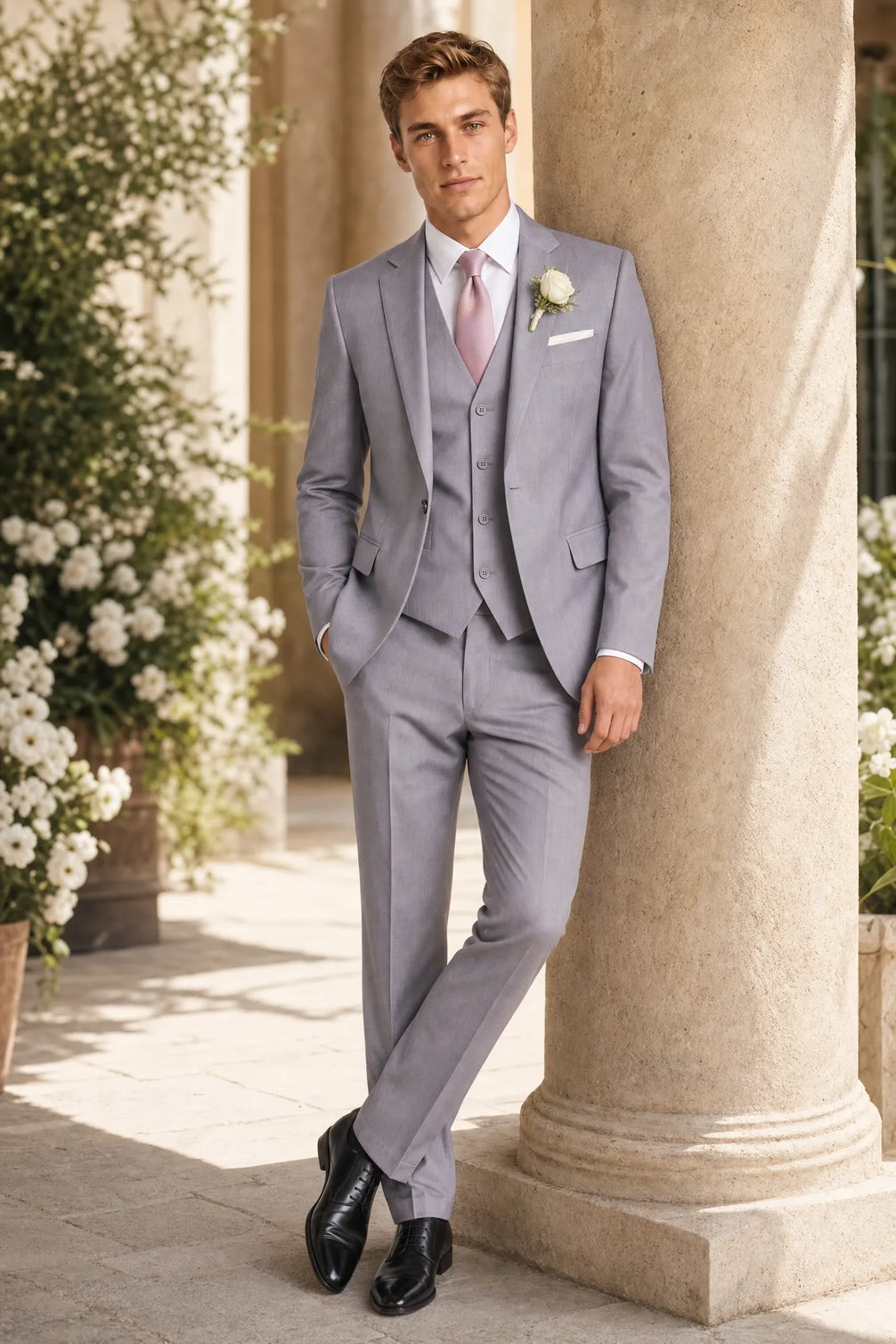 Slate Citadel - Light Grey Essential 3-Piece Suit