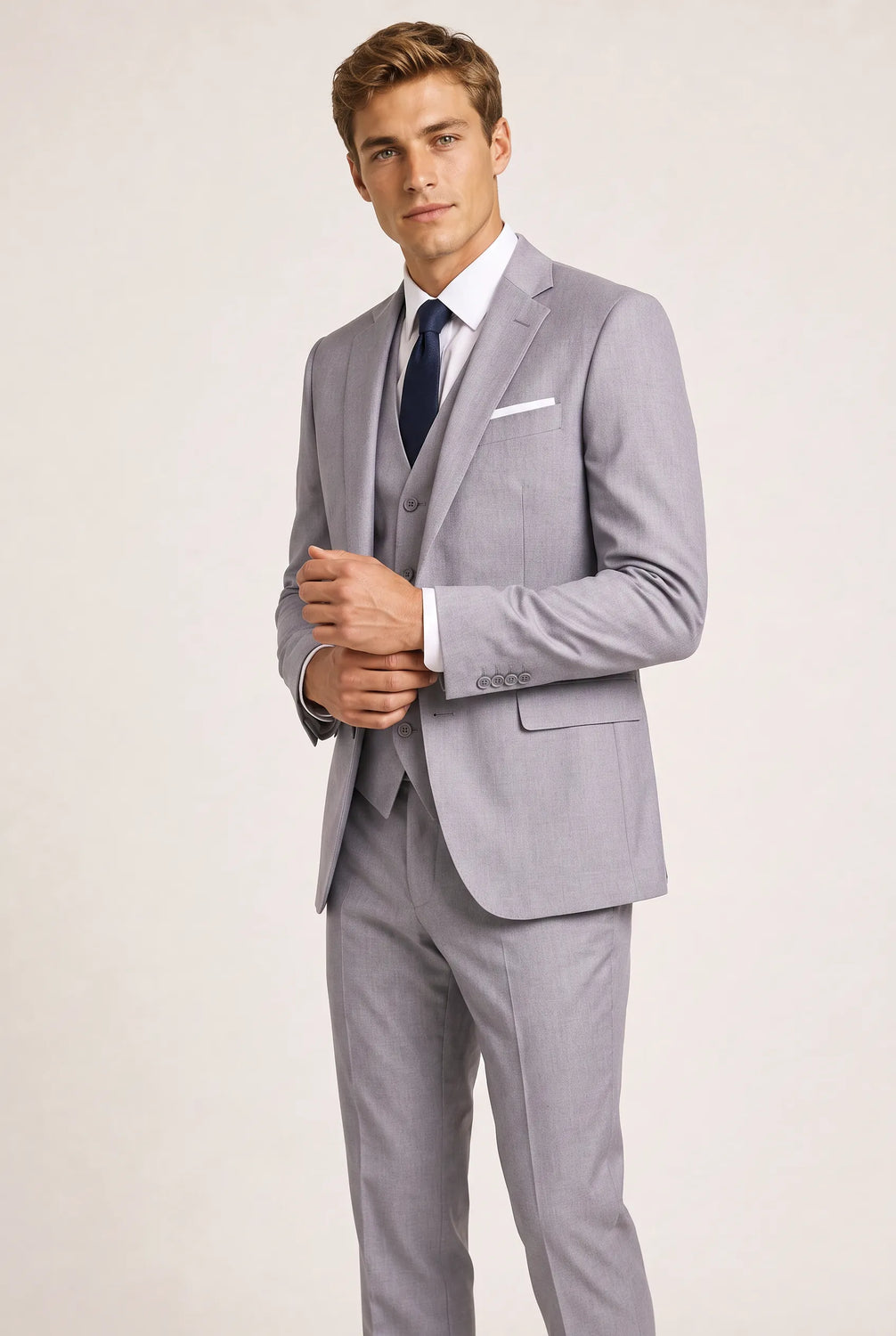 Slate Citadel - Light Grey Essential 3-Piece Suit