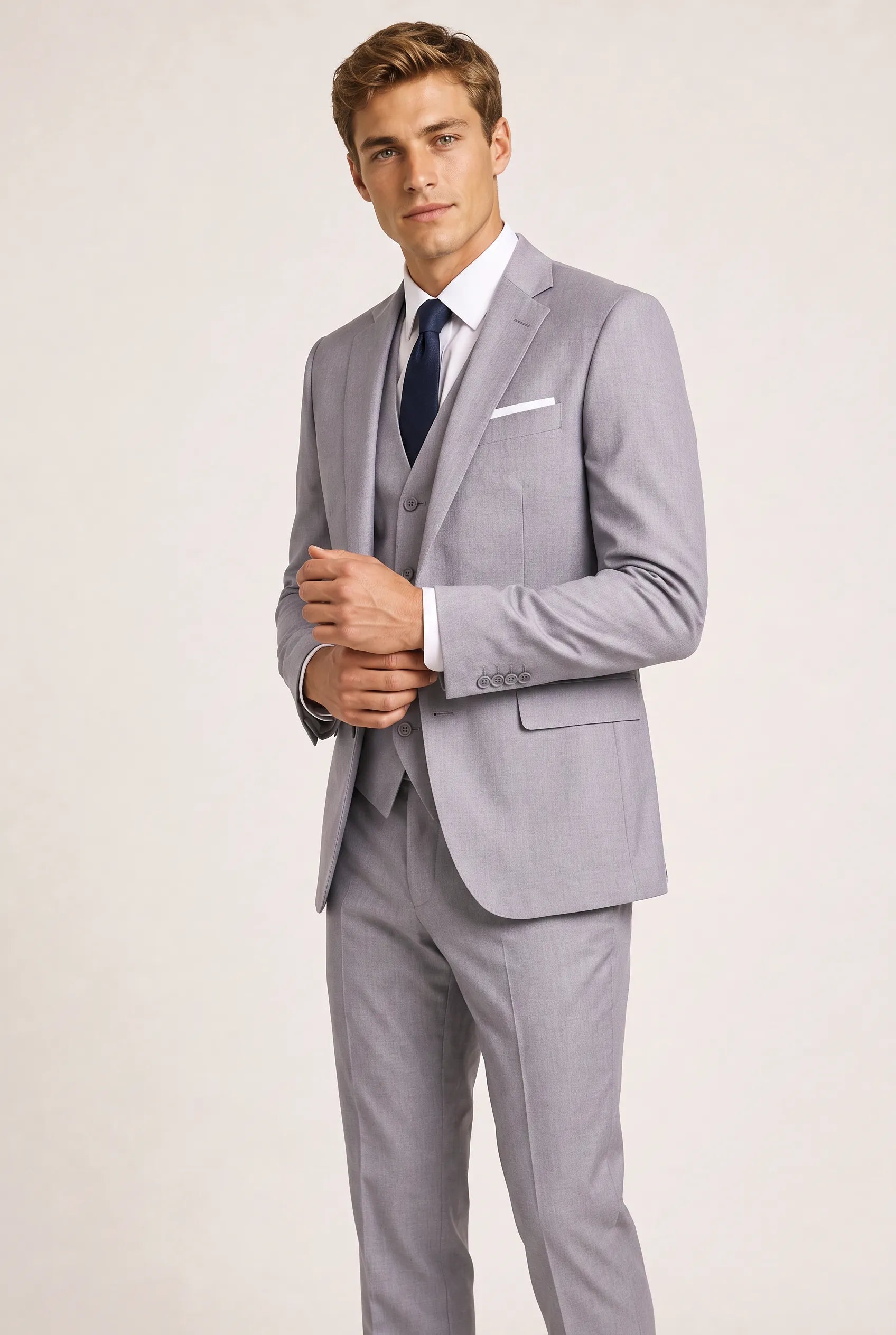 Slate Citadel - Light Grey Essential 3-Piece Suit