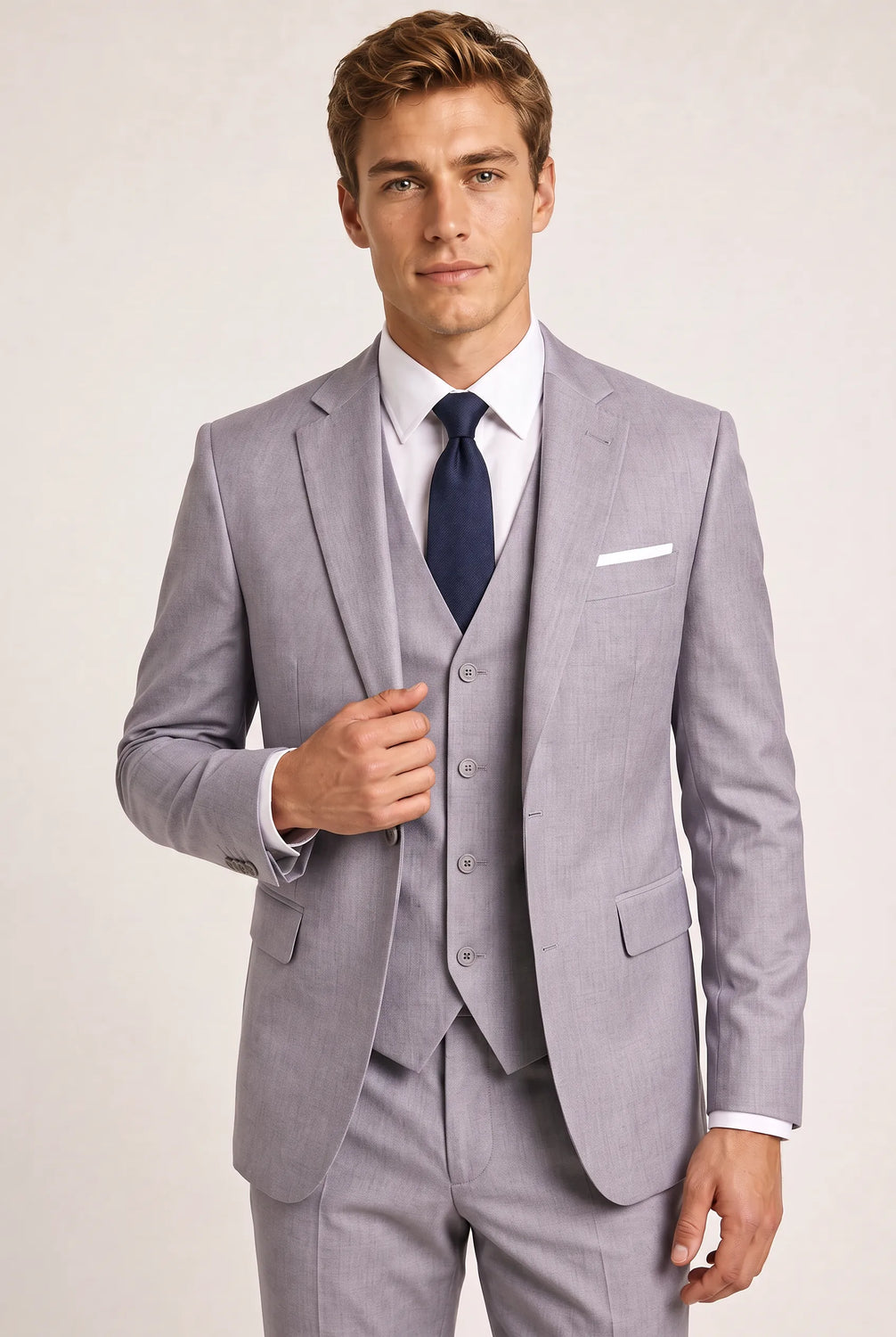 Slate Citadel - Light Grey Essential 3-Piece Suit