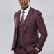 Garnet Mosaic - Burgundy Textured 3-Piece Suit - Nevo Suits