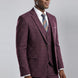 Garnet Mosaic - Burgundy Textured 3-Piece Suit - Nevo Suits