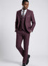 Garnet Mosaic - Burgundy Textured 3-Piece Suit - Nevo Suits