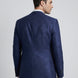 Full front view of Sapphire Canvas royal blue 3-piece suit with high-definition geometric jacquard pattern - Nevo Suits