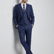 Full front view of Sapphire Canvas royal blue 3-piece suit with high-definition geometric jacquard pattern - Nevo Suits