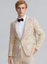 Men’s 2-Piece Linen Sparkle Gridline Champagne Suit