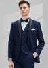 Men's 3-Piece Classic Groom Dresses Navy Blue Groomsmen Suit