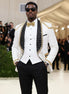 Men’s Elegant Hand-embroidered Black and Gold Men's Tailcoat 3-piece Suit
