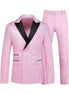 Pink tuxedo with black lapels on a white background
