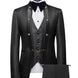 Black paisley mandarin collar tuxedo 3-piece set front view - The Imperial Mandarin