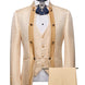 The Imperial Mandarin - Champagne Gold Paisley Mandarin Collar Suit 3-Piece Set | Prom | Nevo Suits