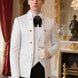 The Imperial Mandarin - Ivory Paisley Mandarin Collar Suit 3-Piece Set | Wedding Groom | Nevo Suits