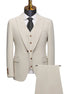 Beige suit with a vest and pants on a mannequin against a white background