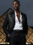 Men’s Rystal Tassel Black Luxury Notched Lapel 2-Piece Set
