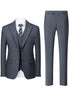 Gray suit with vest and pants on a white background