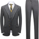 The Graphite Windowpane charcoal grey plaid 3-piece suit set front view - Nevo Suits