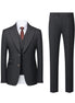 Gray pinstripe suit with jacket, vest, and pants on a white background