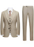 Beige pinstripe suit with jacket, vest, and pants on a white background