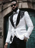 Men’s Black Diamond Luxury Green Fruit Collar Embroidery  3-Piece Suit