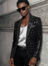 Men's Sequin Six-pointed Star Black Luxury Tuxedo