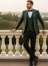 The Imperial Mandarin - Emerald Green Paisley Stand Collar Tuxedo Set