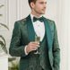 The Regal Floral - Emerald Green Floral Jacquard Tuxedo 3-Piece Set | Prom | Nevo Suits