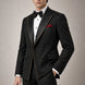 Noir Cadence - Black Double-Breasted Gold Crystal Peak Lapel Tuxedo