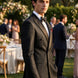 Noir Cadence - Black Double-Breasted Gold Crystal Peak Lapel Tuxedo